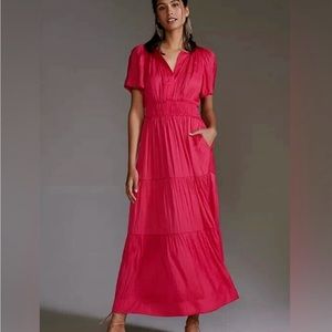 Pink Silky Anthropologie Somerset Dress